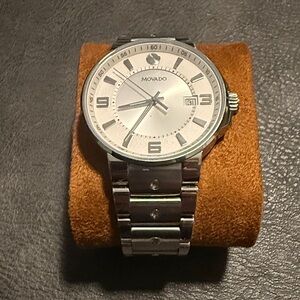Movado Silver Dial Stainless Steel Bracelet Watch